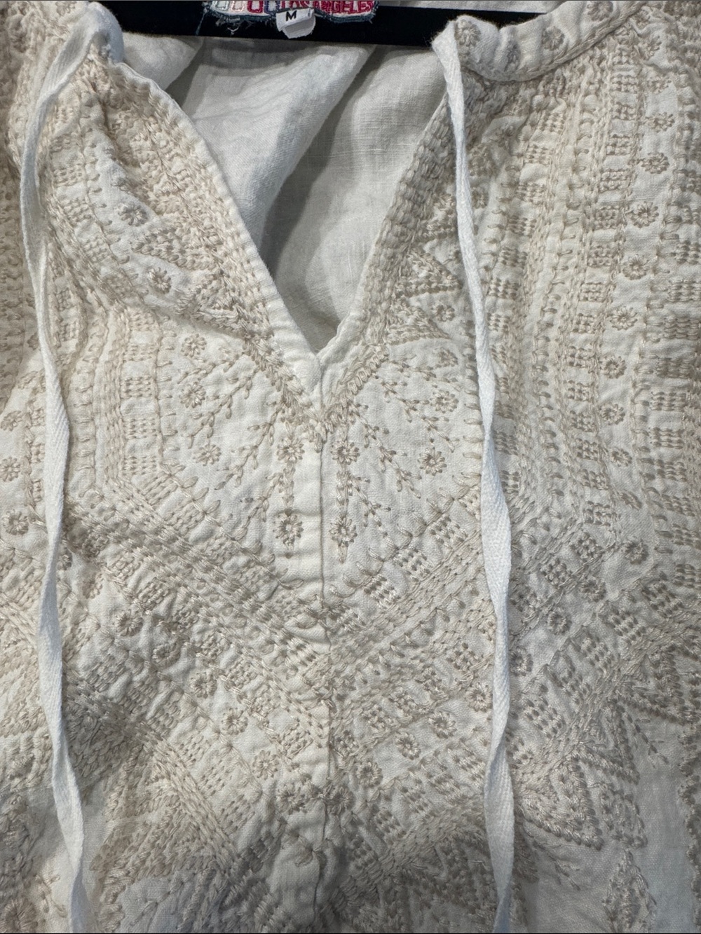 Johnny Was EUC Cream Embroidered Peasant Tunic - Picture 4 of 5
